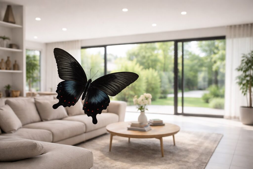 Bướm đen bay vào nhà