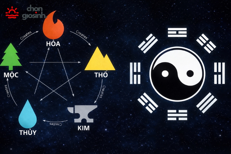 Hóa giải bằng cơ chế Ngũ hành tương sinh - tương khắc